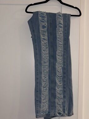 Light Blue Distressed Denim Jeans